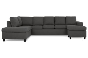 Crazy 5-sits Vänstervänd U-formad Soffa med Divan och Schäslong i Tyg - Mörkgrå - Möbler - Soffa - U-soffa