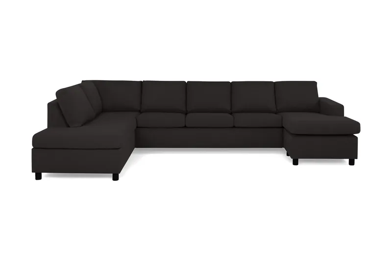 Crazy 5-sits Vänstervänd U-formad X-Large Soffa med Divan och Schäslong i Tyg - Antracit - Möbler - Soffa - U-soffa