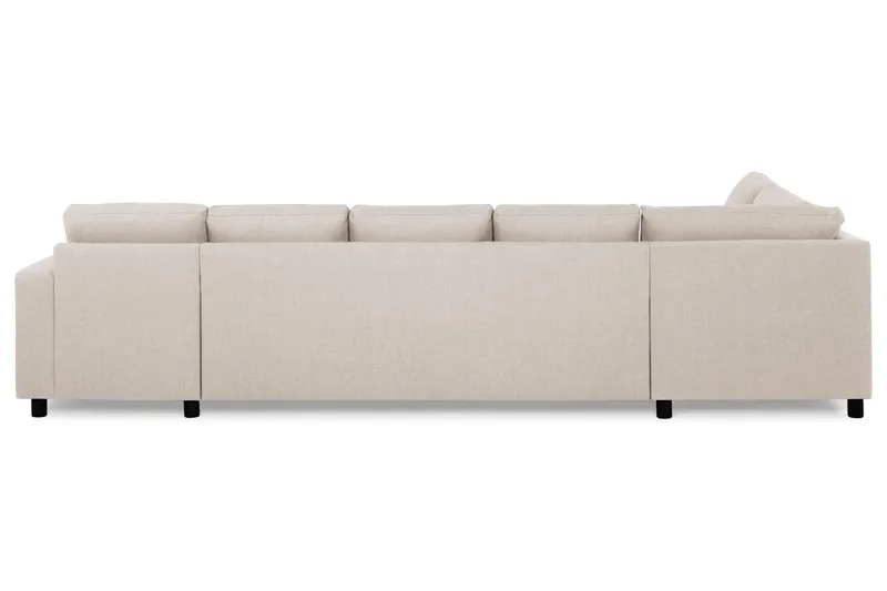 Crazy 5-sits Vänstervänd U-formad X-Large Soffa med Divan och Schäslong i Tyg - Beige - Möbler - Soffa - U-soffa