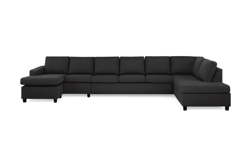 Crazy 6-sits Högervänd U-formad XX-Large Soffa med Divan och Schäslong i Tyg, Antracit