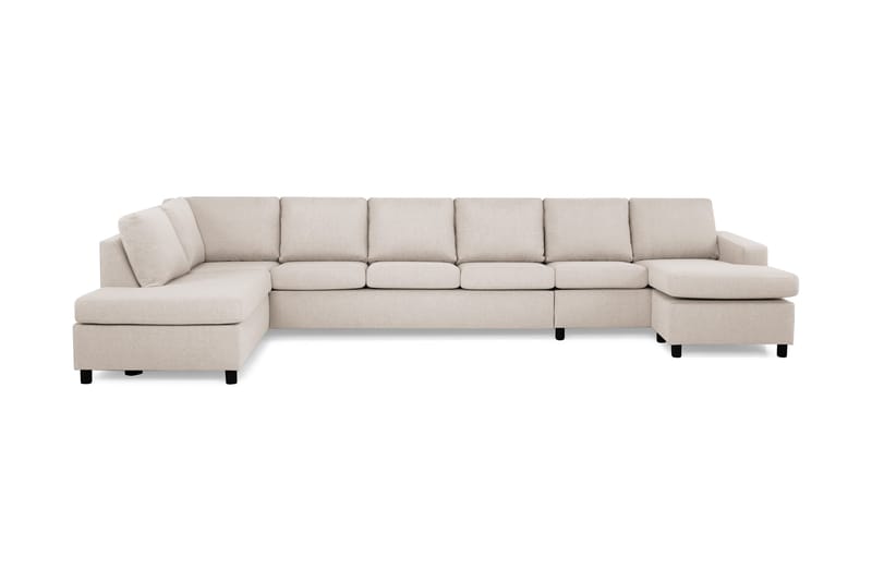 Crazy 6-sits Vänstervänd U-formad XX-Large Soffa med Divan och Schäslong i Tyg - Beige - Möbler - Soffa - U-soffa