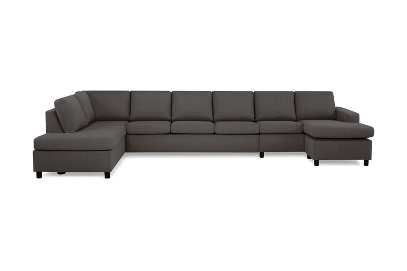 Crazy 6-sits Vänstervänd U-formad XX-Large Soffa med Divan och Schäslong i Tyg, Mörkgrå