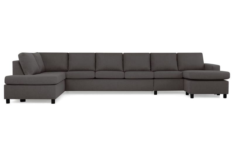 Crazy 6-sits Vänstervänd U-formad XX-Large Soffa med Divan och Schäslong i Tyg - Mörkgrå - Möbler - Soffa - U-soffa