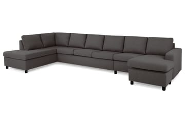 Crazy 6-sits Vänstervänd U-formad XX-Large Soffa med Divan och Schäslong i Tyg - Mörkgrå - Möbler - Soffa - U-soffa