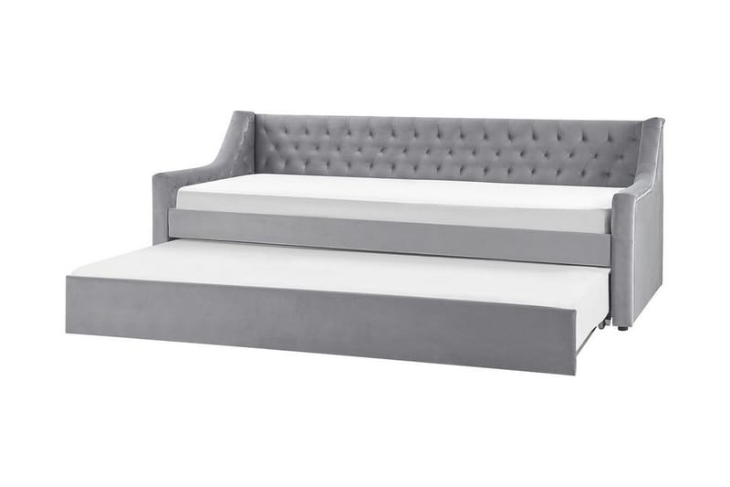 Dagbädd 90 x 200 cm sammet grå MONTARGIS - Grå - Möbler - Soffa - Dagbäddar