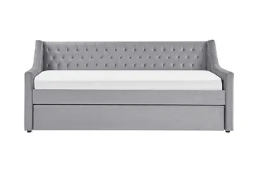 Dagbädd 90 x 200 cm sammet grå MONTARGIS - Grå - Möbler - Soffa - Dagbäddar