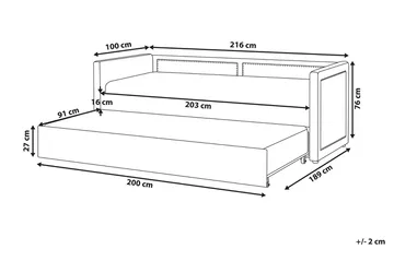 Dagbädd 90 x 200 cm sammet rosa MIMIZAN - Rosa - Möbler - Soffa - Dagbäddar