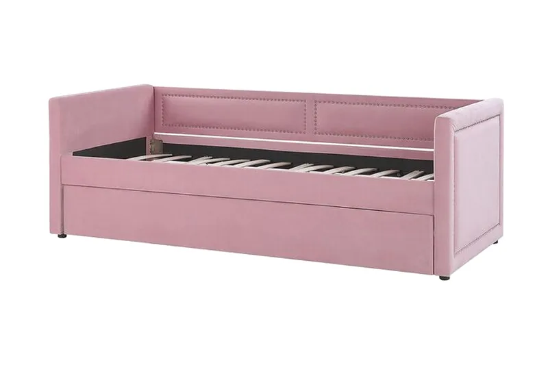 Dagbädd 90 x 200 cm sammet rosa MIMIZAN - Rosa - Möbler - Soffa - Dagbäddar