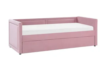 Dagbädd 90 x 200 cm sammet rosa MIMIZAN - Rosa - Möbler - Soffa - Dagbäddar