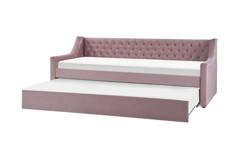 Dagbädd 90 x 200 cm sammet rosa MONTARGIS - Rosa - Möbler - Soffa - Dagbäddar