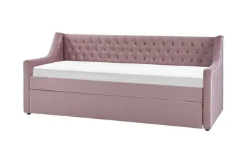 Dagbädd 90 x 200 cm sammet rosa MONTARGIS - Rosa - Möbler - Soffa - Dagbäddar