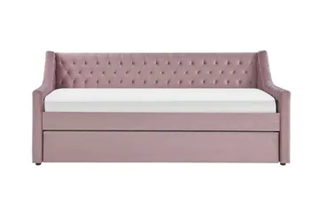 Dagbädd 90 x 200 cm sammet rosa MONTARGIS - Rosa - Möbler - Soffa - Dagbäddar
