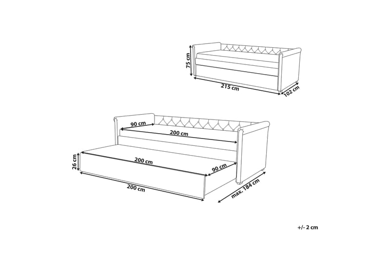 Libourne Dagbädd 90|200 cm - Grå - Möbler - Soffa - Dagbäddar