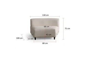Dariya Svängd Soffa 4-sits - Cream - Möbler - Soffa - 4 sits soffa