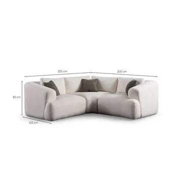 Dashwood 3-sits Hörnsoffa - Krämvit - Möbler - Soffa - Hörnsoffa
