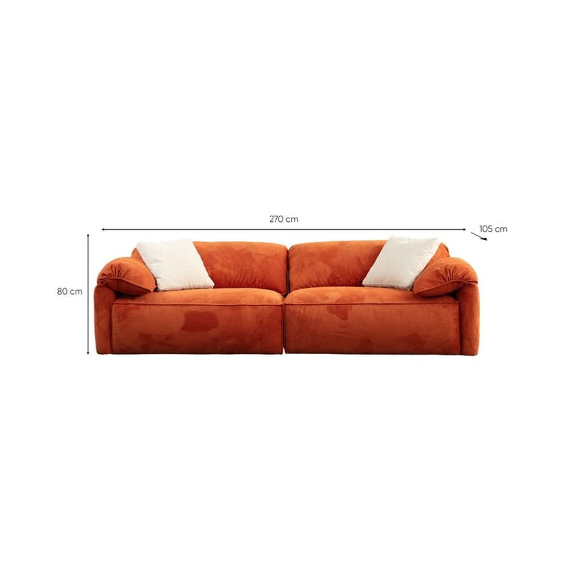 Derebasi 3-sits Soffa - Orange - Möbler - Soffa - 3 sits soffa
