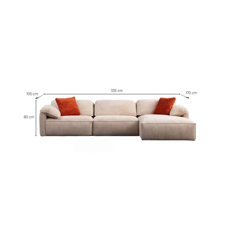Derebasi 4-sits Hörnsoffa - Krämvit - Möbler - Soffa - Divansoffor & schäslongsoffa