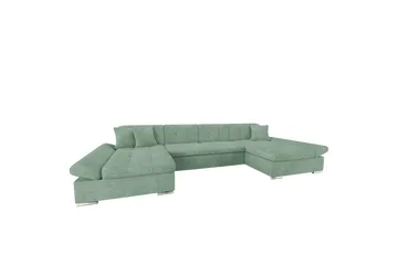 Dewitt Bäddsoffa Dubbelschäslong 4-sits i Bouclé - Grön - Möbler - Soffa - Bäddsoffa