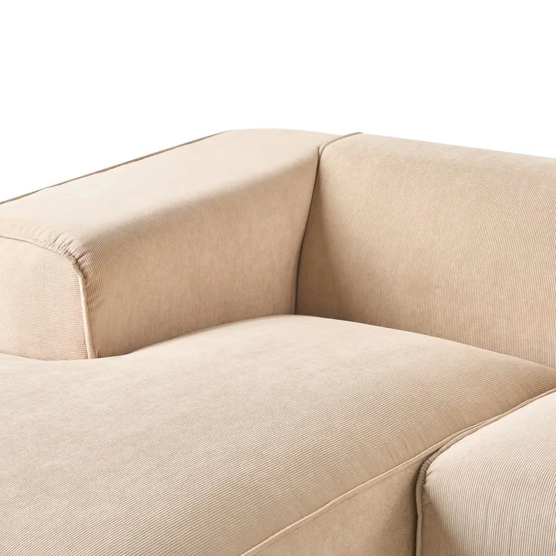 3-sits soffa Dolva - Beige, svart/Högervänd/Manchestertyg - Möbler - Soffa - Modulsoffor - Komplett modulsoffa