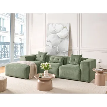 3-sits soffa Dolva - Grön, Svart/Högervänd/Chenille - Möbler - Soffa - Modulsoffor - Komplett modulsoffa