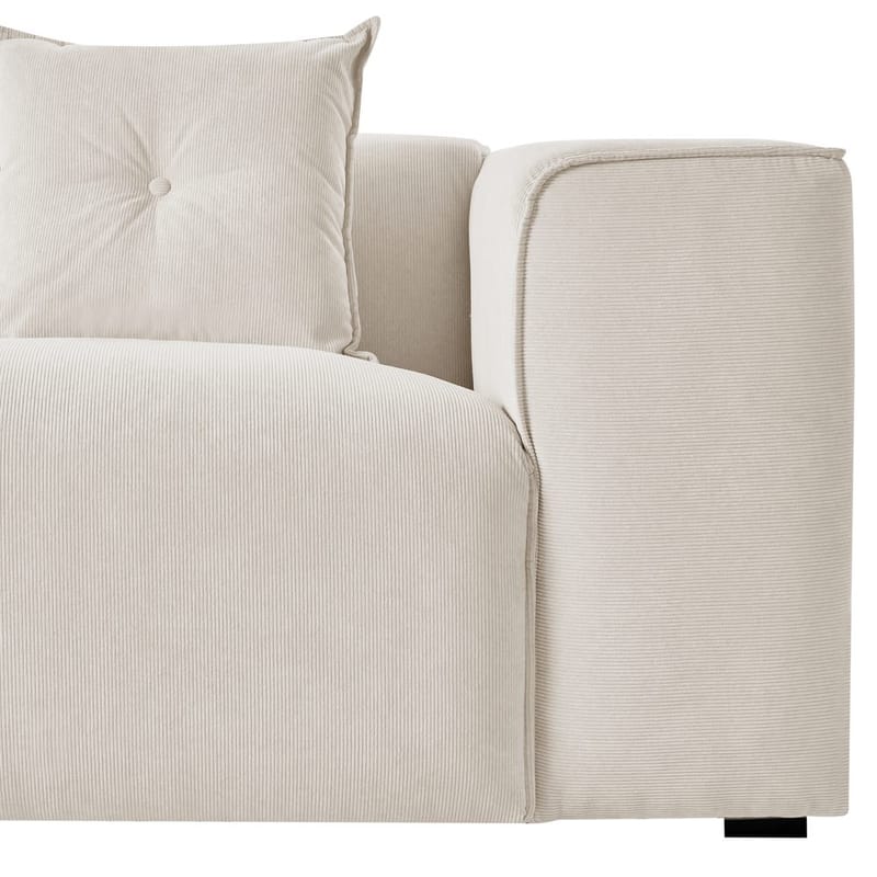 3-sits soffa Dolva - Vit, Svart/Högervänd/Manchestertyg - Möbler - Soffa - Modulsoffor - Komplett modulsoffa