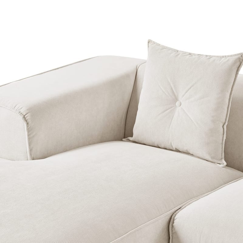 3-sits soffa Dolva - Vit, Svart/Högervänd/Manchestertyg - Möbler - Soffa - Modulsoffor - Komplett modulsoffa