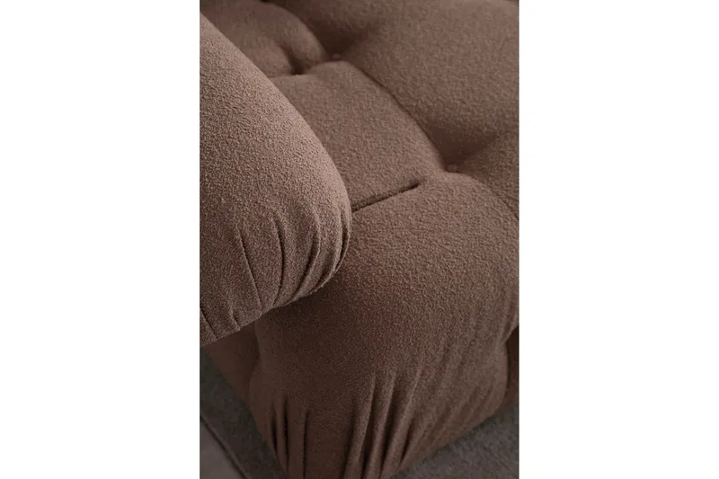Belgin Bubblig Divansoffa 3-sits 315 cm med utfällbara armstöd och ryggstöd - Brun - Möbler - Soffa - Modulsoffor - Komplett modulsoffa