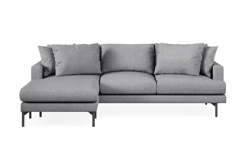 Menard 3-sits Vänstervänd L-formad Divansoffa i Tyg - Grå - Möbler - Soffa - Divansoffor & schäslongsoffa - 3 sits soffa med divan