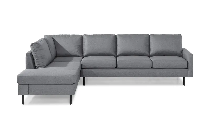 Peppe 4-sits Vänstervänd L-formad Schäslongsoffa i Tyg, Ljusgrå