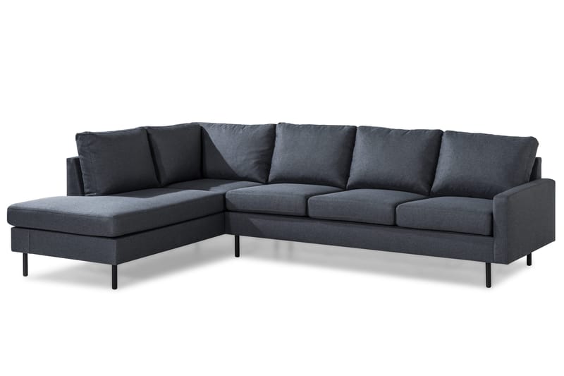 Peppe 4-sits Vänstervänd L-formad Schäslongsoffa i Tyg - Mörkgrå - Möbler - Soffa - Divansoffor & schäslongsoffa - 4 sits soffa med divan