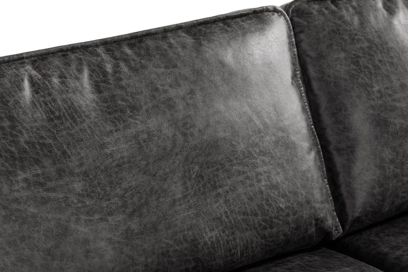 Akron 2,5-sits Soffa med Schäslong Höger Bondedläder - Mörkgrå - Möbler - Soffa - Skinnsoffor