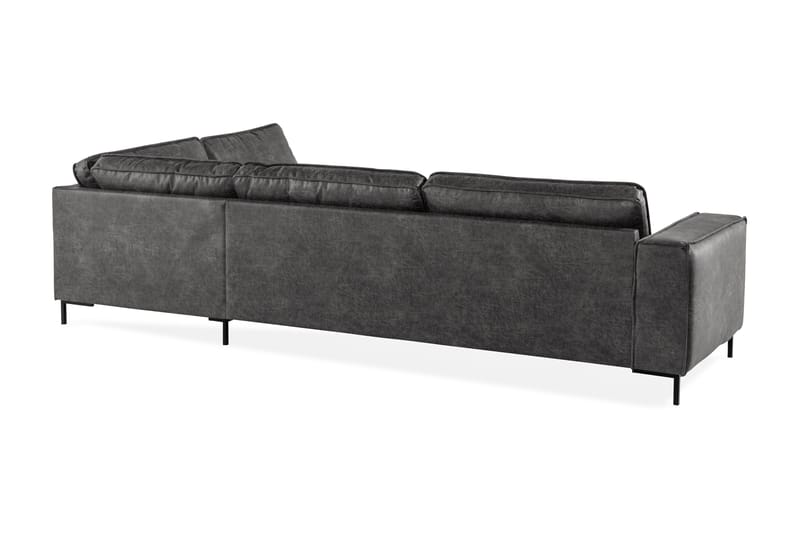 Akron 2,5-sits Soffa med Schäslong Höger Bondedläder - Mörkgrå - Möbler - Soffa - Skinnsoffor