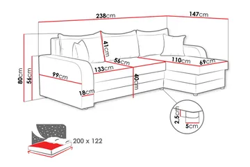 Alvared Soffa med Divan 3-sits - Beige - Möbler - Soffa - Divansoffor & schäslongsoffa