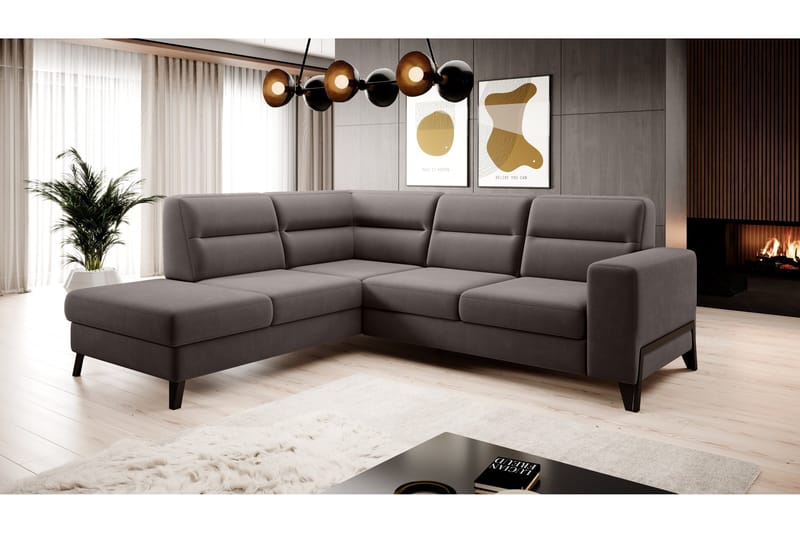 Anglika 4 sits divansoffa med schäslong Vänstervänd i Läder - Beige - Möbler - Soffa - Divansoffor & schäslongsoffa