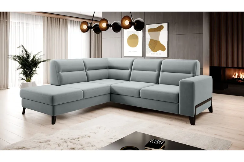 Anglika Soffa m. Schäslong 4-sits, Grå