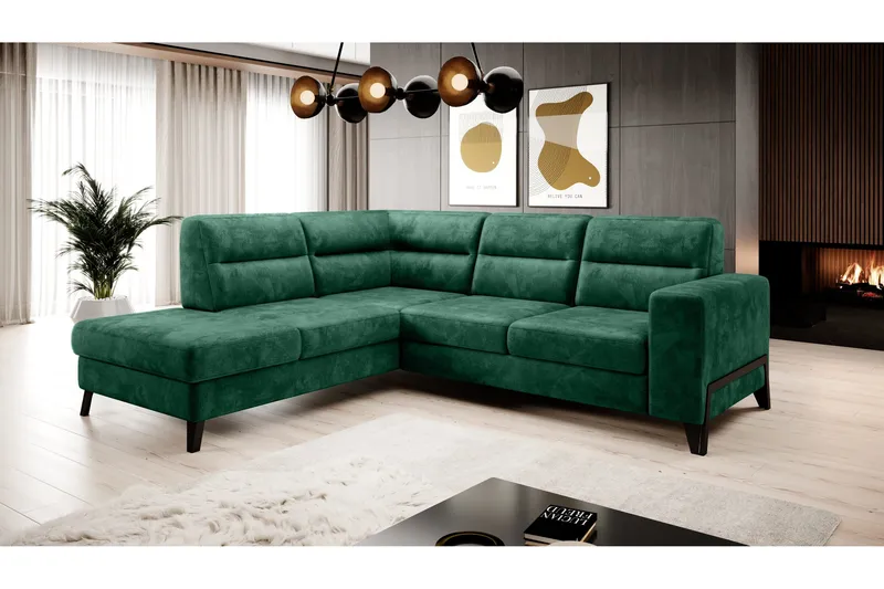 Anglika Soffa m. Schäslong 4-sits - Grön - Möbler - Soffa - Divansoffor & schäslongsoffa