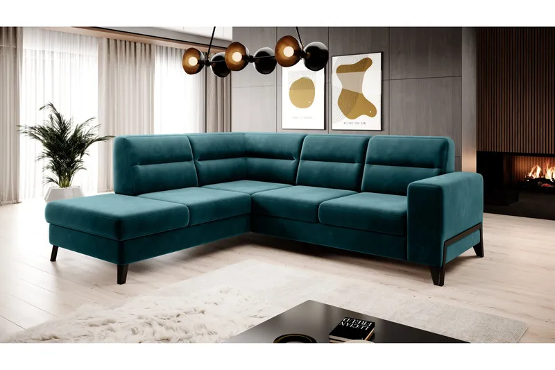 Anglika Soffa m. Schäslong 4-sits - Turkos - Möbler - Soffa - Divansoffor & schäslongsoffa