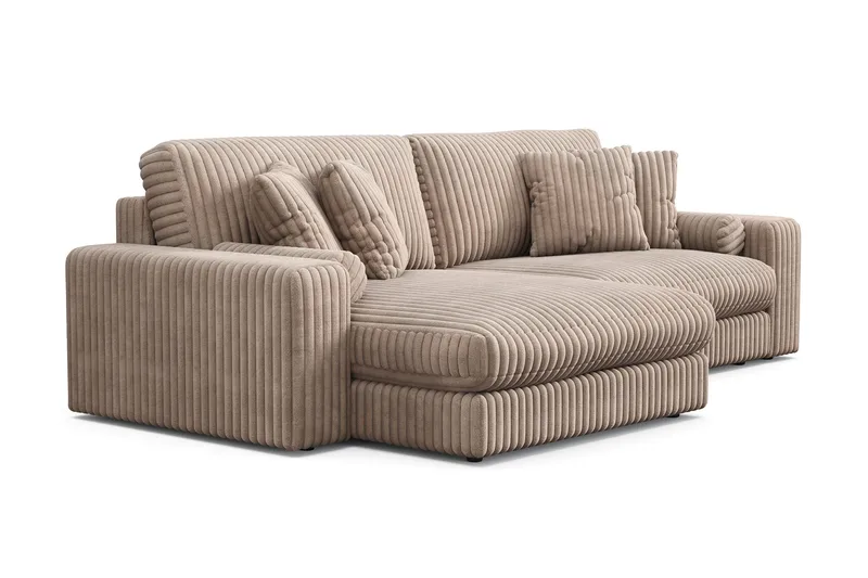 Arken Lyx 4-sits Vändbar L-formad Djup Divansoffa i Manchester - Greige - Möbler - Soffa - Divansoffor & schäslongsoffa