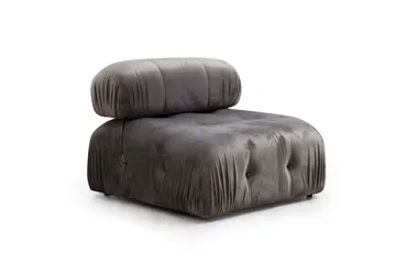 Belgin Bubblig Divansoffa 3-sits 288 cm med fasta armstöd och repdetaljer - Grå - Möbler - Soffa - Modulsoffor - Komplett modulsoffa