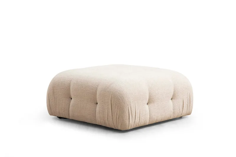 Belgin Bubblig Divansoffa 3-sits 288 cm med fasta armstöd och repdetaljer - Ljus / Beige - Möbler - Soffa - Modulsoffor - Komplett modulsoffa