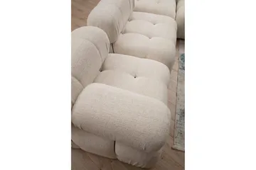 Belgin Bubblig Divansoffa 3-sits 288 cm med fasta armstöd och repdetaljer - Ljus / Beige - Möbler - Soffa - Modulsoffor - Komplett modulsoffa