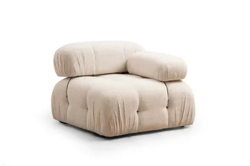 Belgin Bubblig Divansoffa 3-sits 288 cm med fasta armstöd och repdetaljer - Ljus / Beige - Möbler - Soffa - Modulsoffor - Komplett modulsoffa