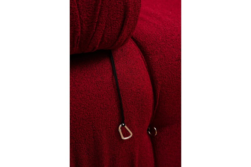 Belgin Bubblig Divansoffa 3-sits 288 cm med fasta armstöd och repdetaljer - Röd - Möbler - Soffa - Modulsoffor - Komplett modulsoffa