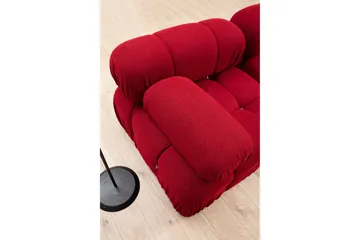Belgin Bubblig Divansoffa 3-sits 288 cm med fasta armstöd och repdetaljer - Röd - Möbler - Soffa - Modulsoffor - Komplett modulsoffa