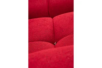 Belgin Bubblig Divansoffa 3-sits 288 cm med fasta armstöd och repdetaljer - Röd - Möbler - Soffa - Modulsoffor - Komplett modulsoffa
