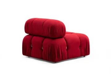 Belgin Bubblig Divansoffa 3-sits 288 cm med fasta armstöd och repdetaljer - Röd - Möbler - Soffa - Modulsoffor - Komplett modulsoffa