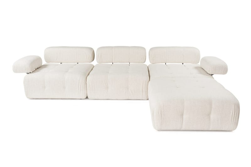 Belgin Bubblig Divansoffa 3-sits 315 cm med utfällbara armstöd och ryggstöd - Ljus / Beige - Möbler - Soffa - Modulsoffor - Komplett modulsoffa