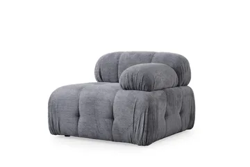 Belgin Bubblig Divansoffa 3-sits med fasta armstöd - Grå - Möbler - Soffa - Modulsoffor - Komplett modulsoffa