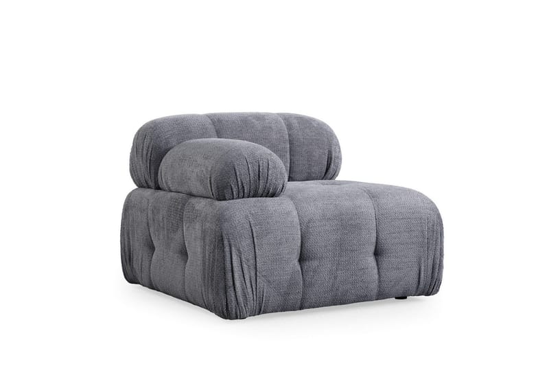 Belgin Bubblig Divansoffa 3-sits med fasta armstöd - Grå - Möbler - Soffa - Modulsoffor - Komplett modulsoffa