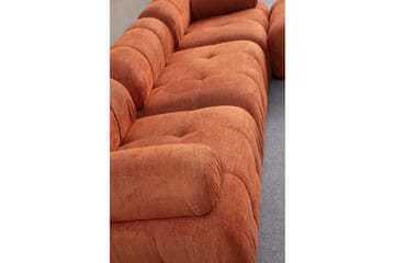 Belgin Bubblig Divansoffa 3-sits med fasta armstöd - Orange - Möbler - Soffa - Modulsoffor - Komplett modulsoffa